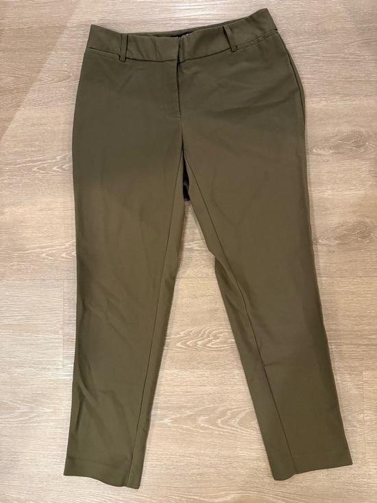 Ellen Tracy Pants - Ellen Tracy Olive Slim Ankle Pants Size 4 Tailored Career Stretch